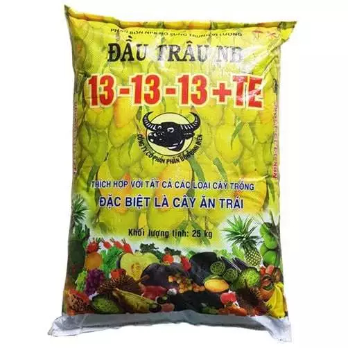 Phân bón đầu trâu NPK 13-13-13+TE chuyên dùng cho hoa, cây ăn quả