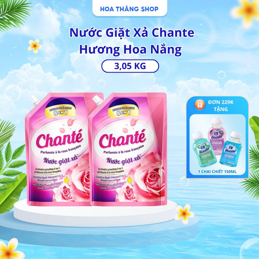  Nước Giặt Xả Chante 8in1 Hương Hoa Hồng Pháp Lôi Cuốn Sạch Sâu 
