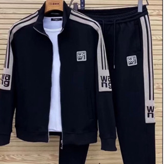  Bộ quần áo thu đông Wang Verang thể thao nam cao cấp,Quần áo nỉ thu đông dài tay màu đen nam thêu logo nổi đẹp 