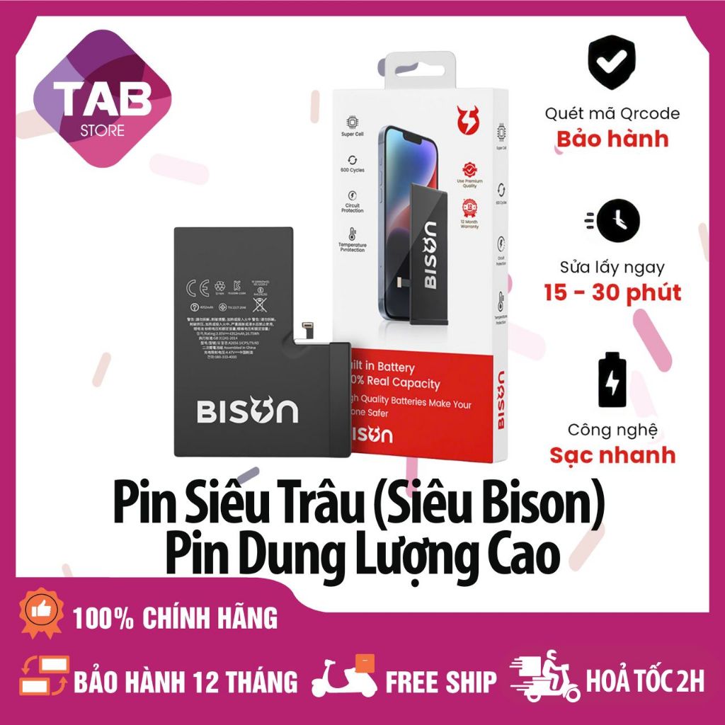 Pin Siêu Trâu (Siêu Bison) Siêu Trâu Siêu Bền - Bảo Hành 12 Tháng.