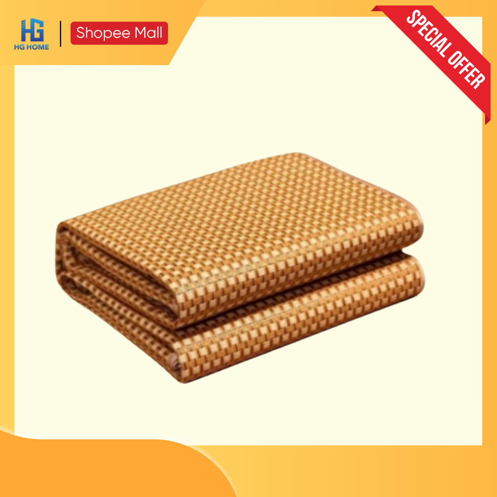 Chiếu Mây Điều Hòa Lót Lụa Cao Cấp Đa Dạng Kích Thước HGHOME - Chiếu Điều Hòa Sợi Mây Thoáng Mát Dễ Dàng Vệ Sinh