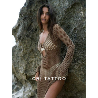 váy len móc mặc ngoài bikini VLD90