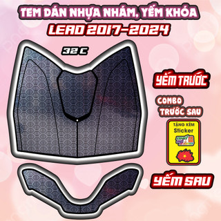 Tem Yếm Khóa Vision, Sh, Shmode,Vario, nhiều Dòng Xe Keo Carbon Vân tổ ong Decal Tem Xe Nhãn Dán 32C