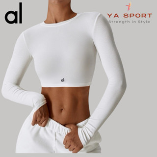 Áo Croptop Dài Tay AL0YOGA – Áo Thể Thao Nữ, Tập Yoga, Chạy Bộ, Gym, Tập Pilates, Nhanh Khô, Thoáng Mát YS49W