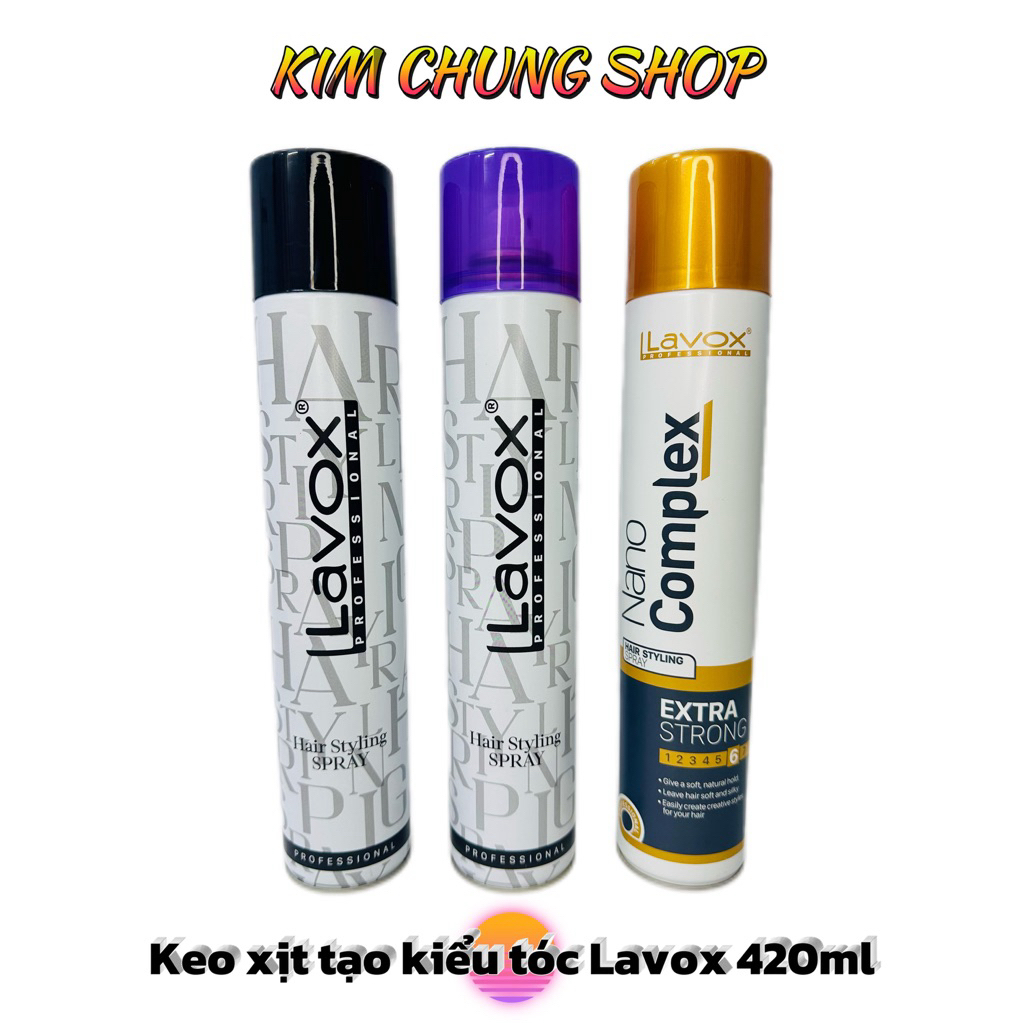 [Chai 420ml] Keo Xịt Tóc Giữ Nếp Cứng và Mềm Lavox