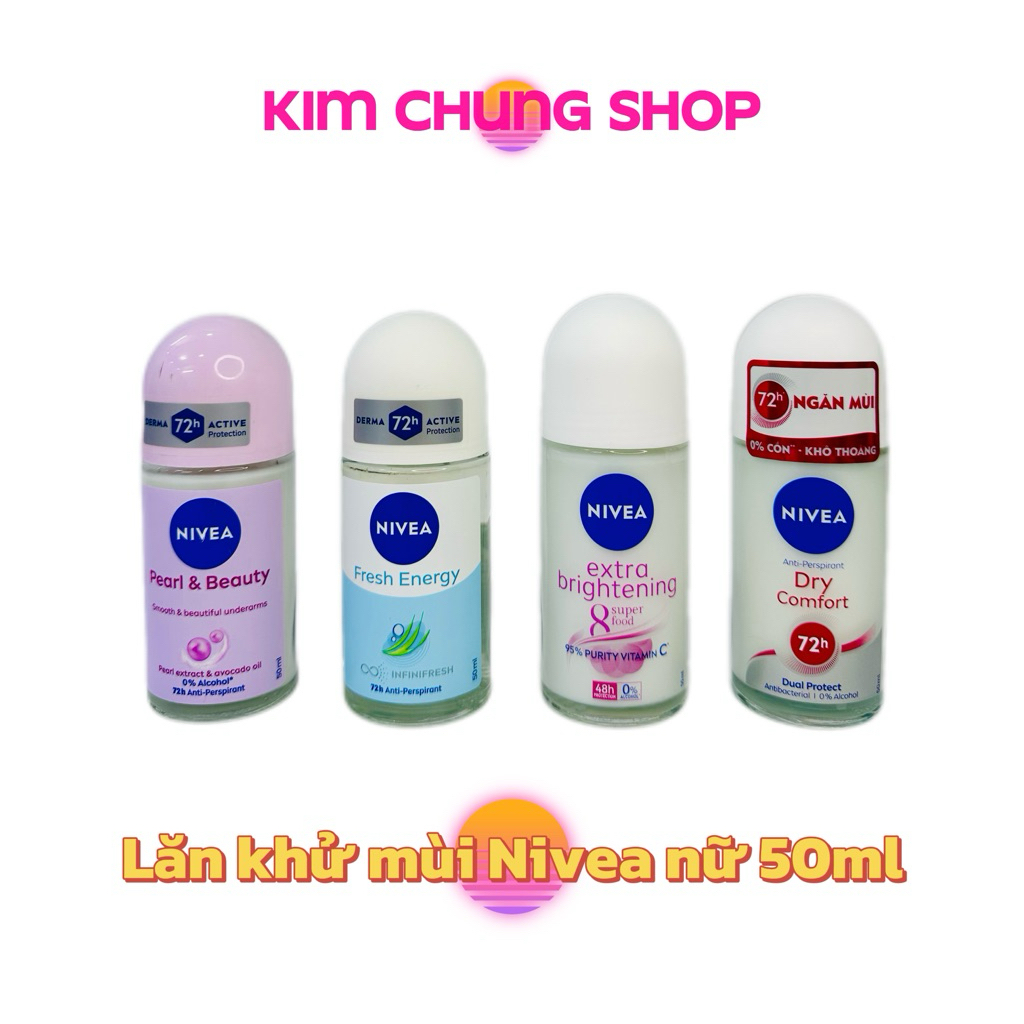 Lăn khử mùi Ngọc trai nữ, lăn ngăn mùi Nivea 50ml