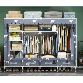 Tủ quần áo tủ vải đựng quần áo Khung Thép Chốt Nhựa tủ treo quần áo lắp ráp đa năng cỡ lớn