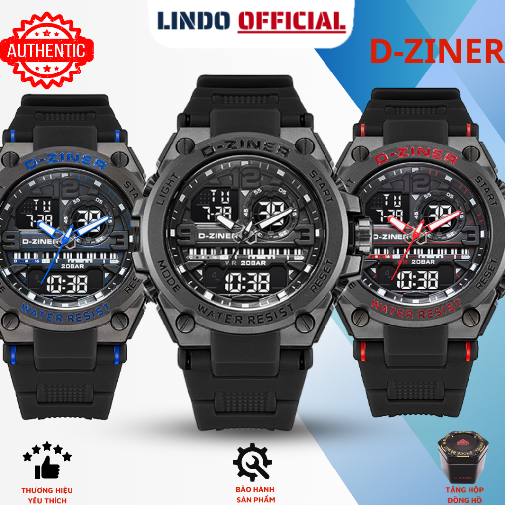 Đồng hồ điện tử thể thao Chống Nước 30M D-ZINER 1901-Full Box- Quà tặng 19/11 | BigBuy360 - bigbuy360.vn