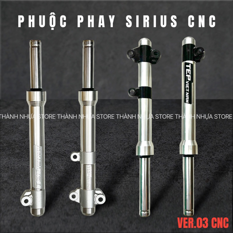  Phuộc phay sirius - Phuộc trước sirius phay cnc Ver.02  Cắt ti hạ phuộc sẵn  