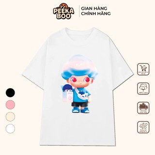 [PEEKABOO]Áo thun unisex oversize form rộng in hình "Dimoo", áo phông cotton cổ tròn form rộng in hình chibi xinh