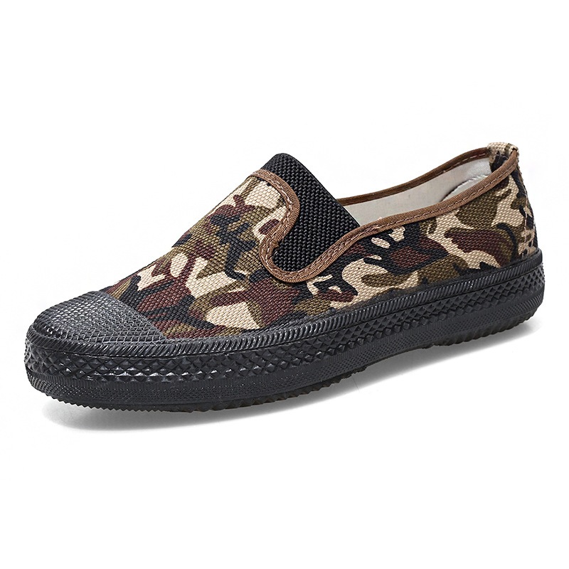 Giày Slip On Rằn Ri Camo Nam Nữ – Đế Mềm Chống Trượt, Form Chuẩn Thời Trang G45 nâu cà phê