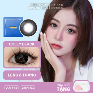  Kính Áp Tròng 6 Tháng Dolly Black Giãn Tròng Đen 14.5mm - Silicone Hydorgel FAIRY SHOP CONTACT LENS độ cận từ 0 - 8 độ 