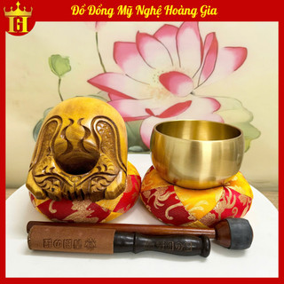 [BẢO HÀNH 10 NĂM] Bộ Chuông Mõ Nhật Vàng Trơn Hàng Chuẩn Xịn - Pháp Khí Tu Tập Tại Gia