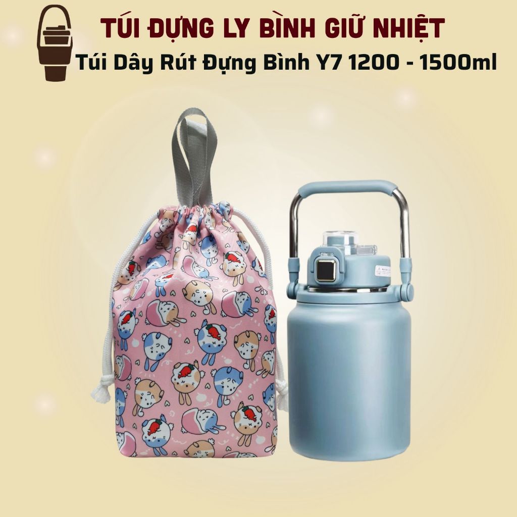 Túi Rút Đựng Bình Giữ Nhiệt Y17 Phù Hợp Bình 1200ml - 1800ml , Loại Túi Có Dây Rút
