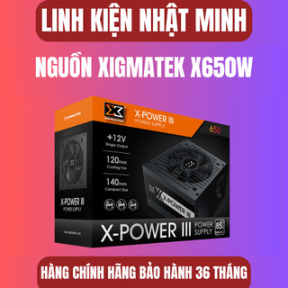 Nguồn máy tính Xigmatek X-POWER III X650 - 600W hàng chính hãng mai hoàng phân phối bảo hành 36 tháng