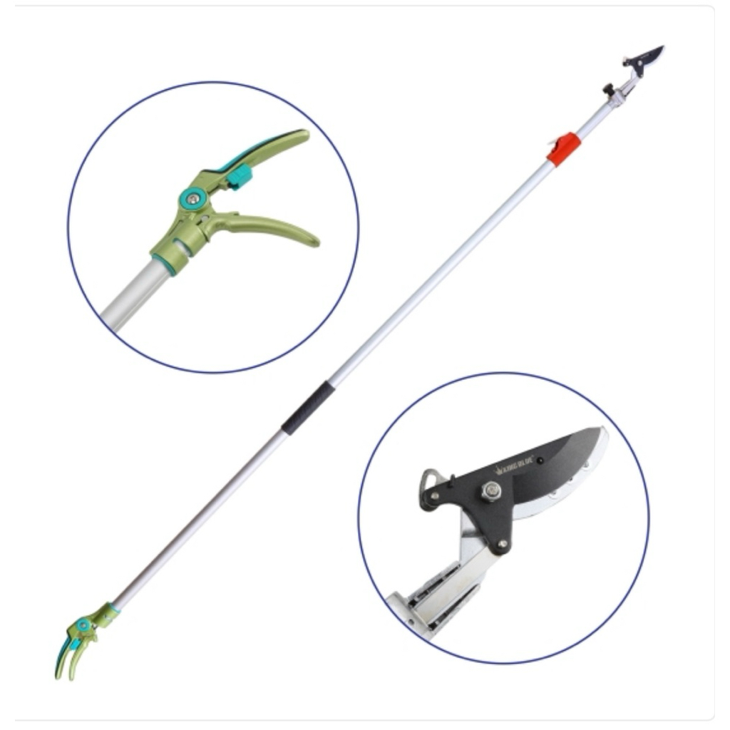 Kéo cắt cành trên cao 3m - 4m - 5m 3 ĐOẠN Cán nhôm Lưỡi kéo Thép SK5 JAPAN KINGBLUE