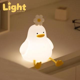  Vịt Led Đèn Ngủ USB Sạc Đèn Silicon Cảm Ứng Công Tắc 