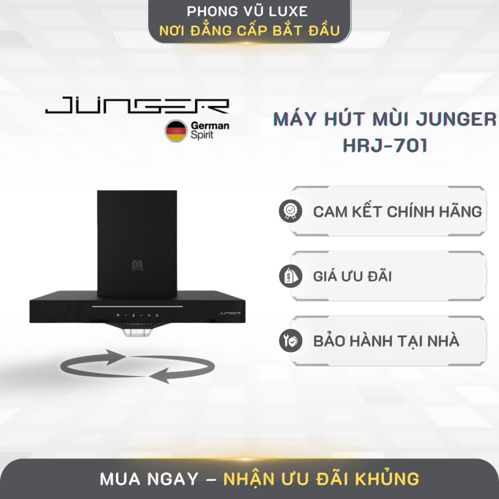 Máy hút mùi Junger HRJ-701 - Hàng chính hãng bảo hành 2 năm