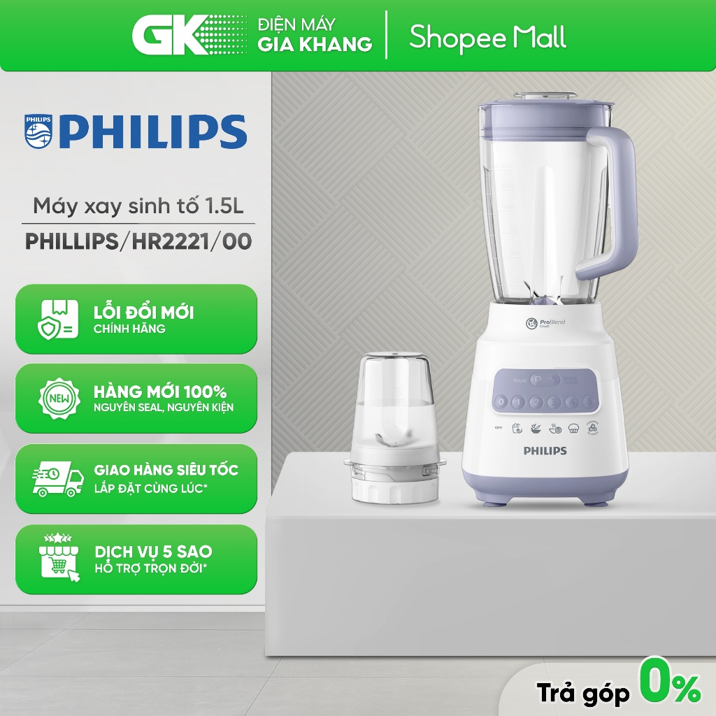 [K3] HR2221/00 - Máy Xay Sinh Tố Philips HR2221 700W