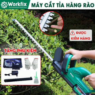 [KÈM PHỤ KIỆN] Máy Cắt Tỉa Hàng Rào, Cây Cảnh Workfix WF-HT20 Không Chổi Than Lõi Đồng 100% - Công suất 600w Chính Hãng