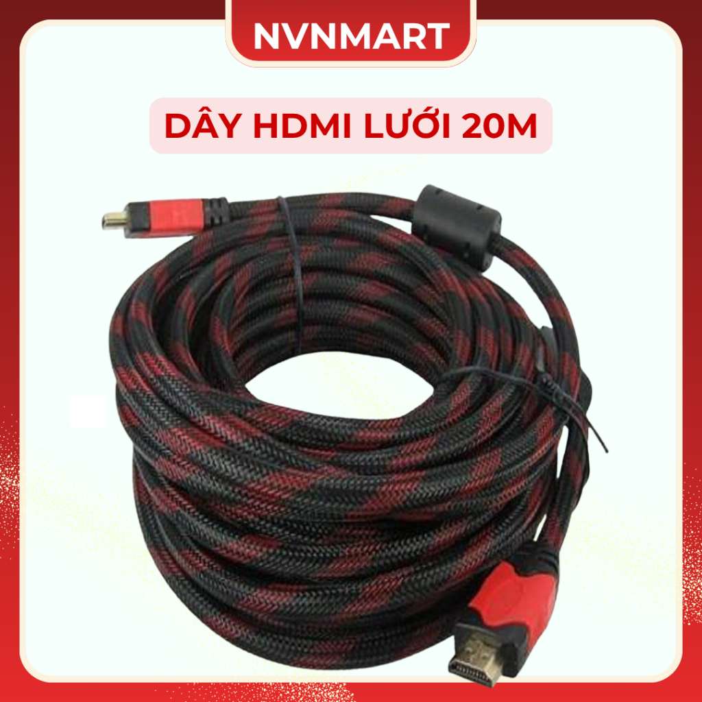 Cáp HDMI tròn bọc lưới 10M-15M-20M
