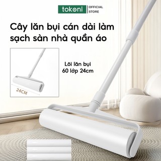 Cây Lăn Bụi Cán Dài Lõi 24cm JYoohome Lăn Bụi 60 Lớp Làm Sạch Quần Áo Lông Thú Cưng Tiện Lợi