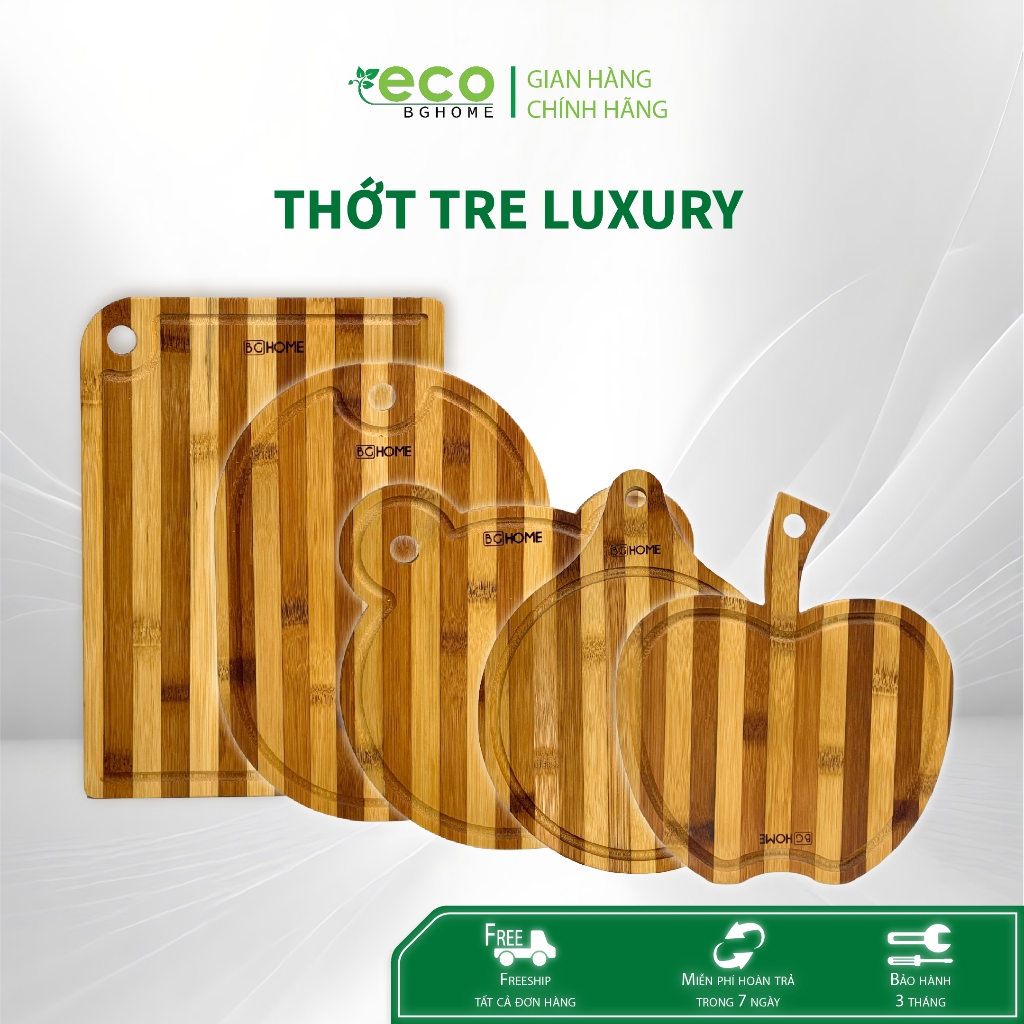 Thớt tre Eco kháng khuẩn Thương Hiệu BG HOME 100 % gỗ tre tự nhiên xuất khẩu an toàn VSTP 