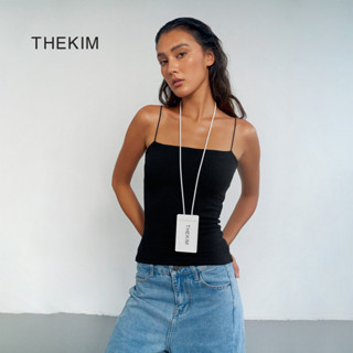 THEKIM Áo 2 dây ngang ngực sợi bún ( có mút ngực ) cao cấp , dáng dài sơ vin cotton 2 lớp vải A106