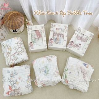 Khăn Tắm Cotton 6 Lớp Bubble Tree Seersucker KT 120x120cm Cho Bé,Vải Mềm, Thấm Hút Tốt - Sukemshop