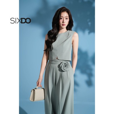 Áo nữ xanh tuýt si sát nách SIXDO (Light Mint Tuytsi Blouse)