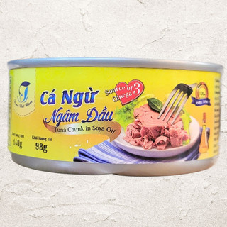  Hộp < NGUYÊN MIẾNG > 140g - CÁ NGỪ NGÂM DẦU TUNA VIET NAM Tuna Chunks in Soya Oil 