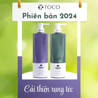   CHÍNH HÃNG  Cặp dầu gội dầu xả COLLAGEN TOCO Italia 785ML– Phục hồi kích thích mọc tóc mềm mượt Sury 