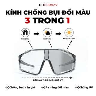 KÍNH ĐỔI MÀU CHỐNG BỤI ĐI ĐƯỜNG, CẢN GIÓ DOKCRAZY BAN NGÀY, BAN ĐÊM CHO NGƯỜI ĐI XE MÁY, XE ĐẠP, THỂ THAO, CHỐNG UV400
