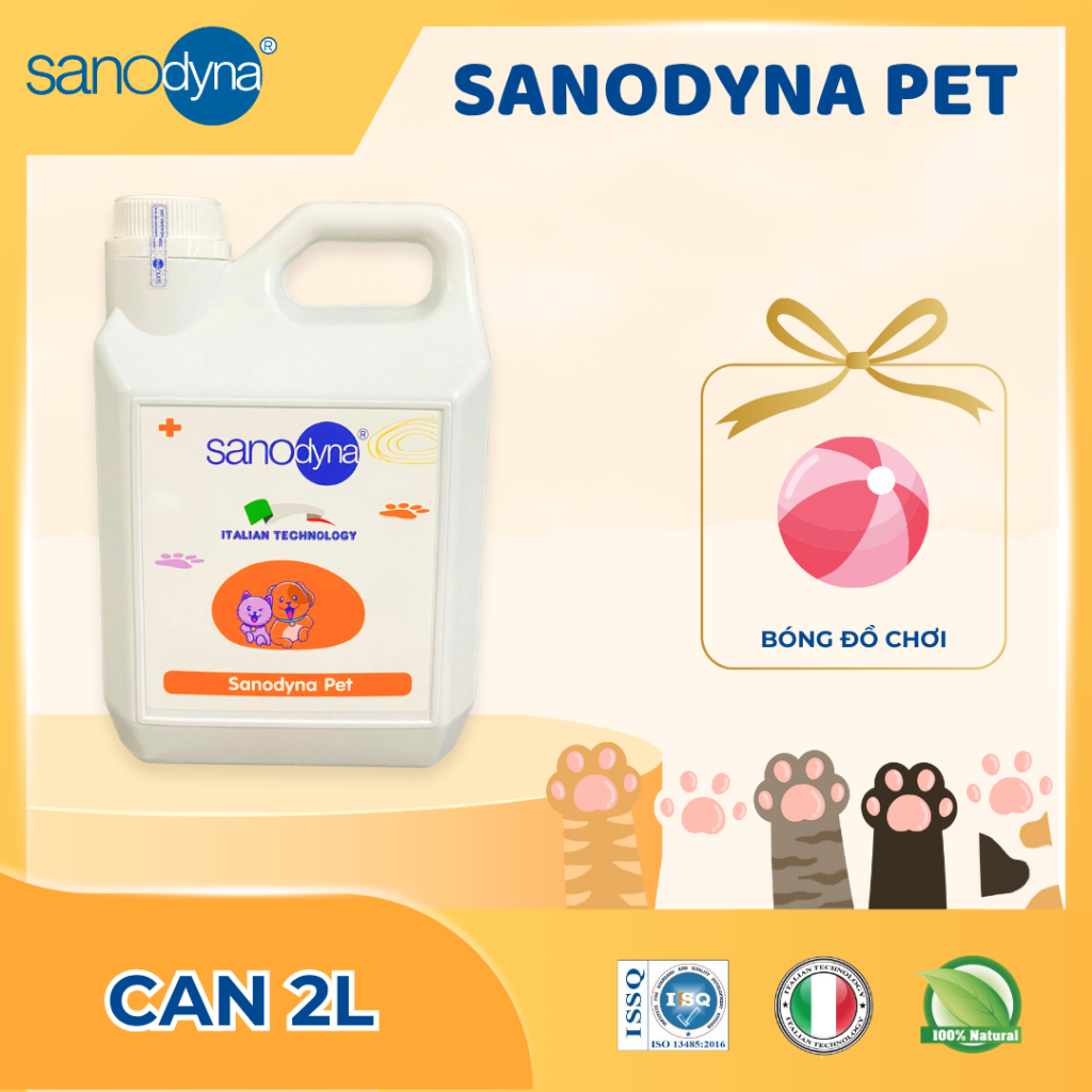  CAN DUNG DỊCH KHỬ MÙI NƯỚC TIỂU KHỬ MÙI HÔI BẢO VỆ SỨC KHỎE CHO THÚ CƯNG SANODYNA PET  DT 2L  