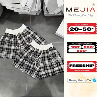 Quần Short Đùi Nữ Kẻ Caro, Quần Đùi Cạp Cao Lưng Chun Có Dây Rút Chất Liệu Dạ Hàn Cao Cấp  2025