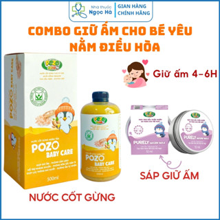 Combo giữ ấm cho bé, nước cốt gừng và sáp giữ ấm Pozokids giúp trẻ ngủ ngon giấc, giữ ấm, phòng cảm lạnh, cảm cúm
