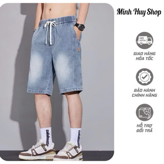 Quần Jeans nam dáng ngố vải mềm cạp chun co dãn, phom dáng năng động vag khoẻ khoắn