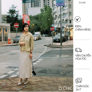 D.CHIC Chân váy Jean A dáng dài, gấu tua rua, xẻ sau MS: 388040