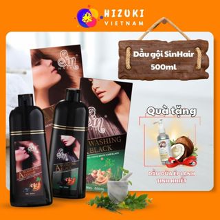 Dầu Gội Phủ Bạc Sin Hair Nhật Bản, Dầu Gội Nhuộm Tóc Gội Là Đen Chính Hãng Giúp Phủ Đen Hoặc Nâu Tóc Bạc Nhanh Chóng