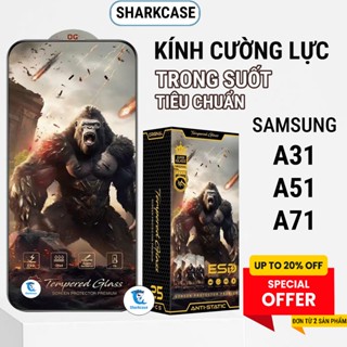 Kính cường lực Samsung A31, A51, A71 trong suốt full màn bảo vệ màn hình đt shark case