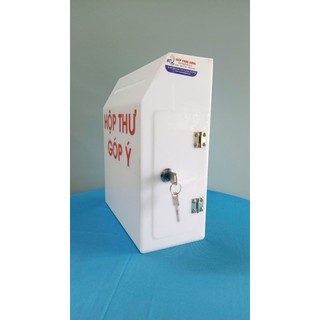 Hộp thư góp ý bằng mica(HTD-HT02) - 25x30x12cm màu trắng sữa