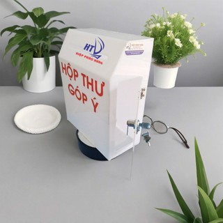 Hộp thư góp ý bằng mica(HTD-HT02) - 25x30x12cm màu trắng sữa