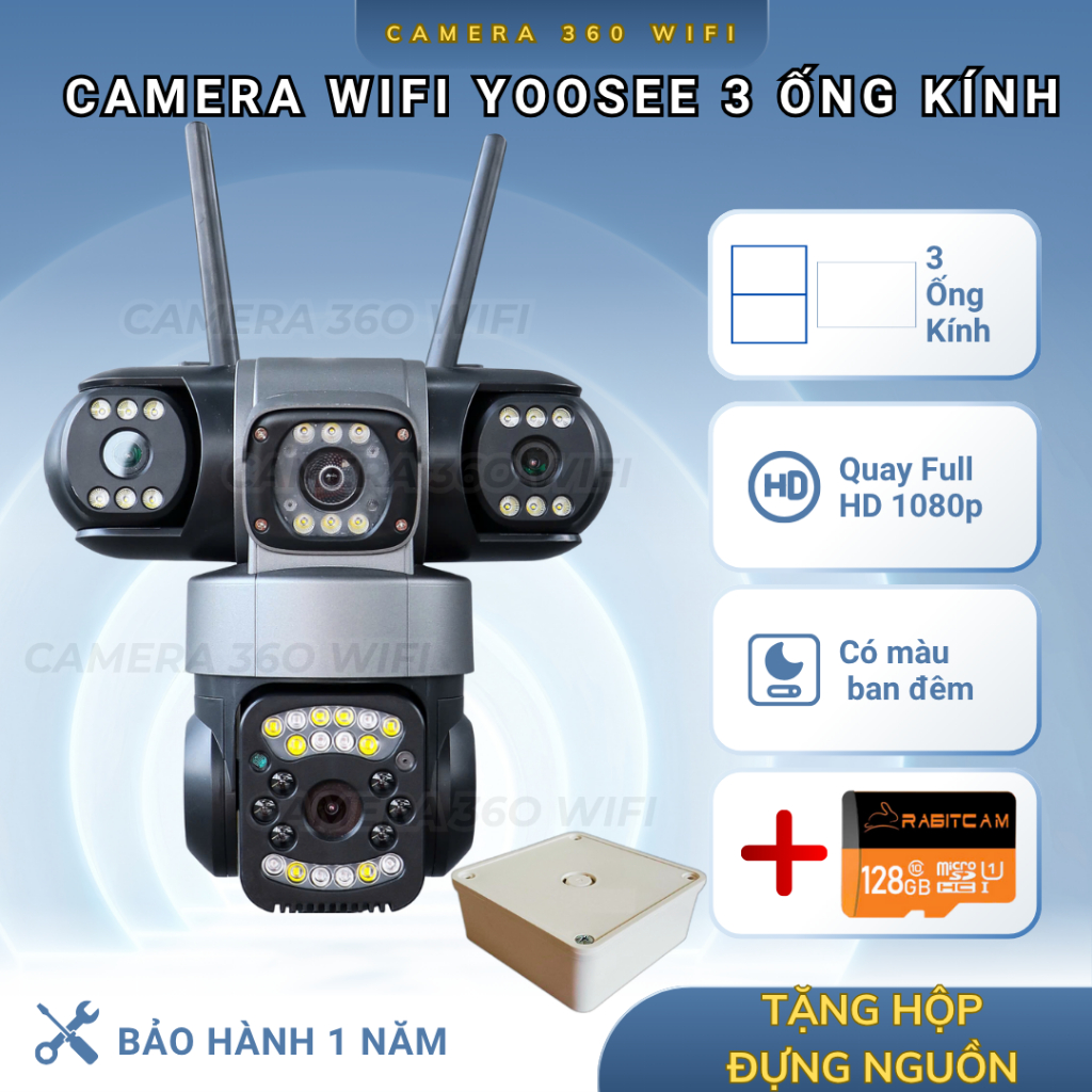 Camera Yoosee 3 MẮT MÁY BAY ĐỘC LẬP 18MP, xoay 3 mắt cùng lúc đa chiều, đầy đủ tính năng, bảo hành 1 năm CHÍNH HÃNG | BigBuy360 - bigbuy360.vn