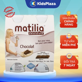  Sữa Bầu Matilia Vị Bích Quy  Vani  Dâu  Socola chính hãng  Lốc 4 Hộp  - KidsPlaza 
