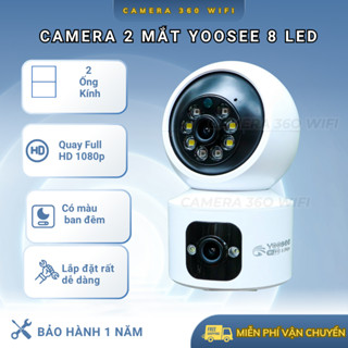  Camera Yoosee 2 MẮT XEM 2 MÀN HÌNH cùng lúc xoay 360 độ,xem đêm có màu hỗ trợ đàm thoại 2 chiều BH 1 NĂM 