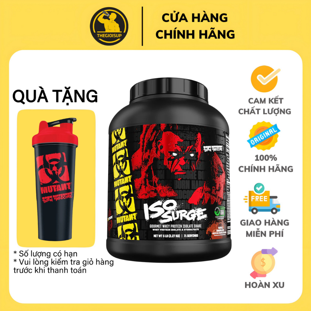  Mutant Iso Surge 5lbs  2,27kg  - Đạm whey protein isolate hổ triện phát triển cơ bắp 