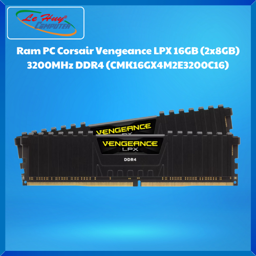 Ram Máy Tính Corsair Vengeance LPX 16GB(2x8GB) 3200MHz DDR4 (CMK16GX4M2E3200C16) - Hàng Chính Hãng