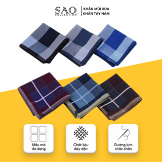 Khăn Tay Nam Qùa Tặng Khăn Mùi Xoa Thấm Hút Mồ Hôi Tốt Họa Tiết Kẻ Mềm Mại Sang Trọng Lịch Lãm Quý Ông (KMX-L1)