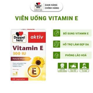 Viên Uống Đẹp Da Doppelherz Aktiv Vitamin E Bổ Sung Vitamin E Tự Nhiên, Hạn Chế Lão Hoá 30 Viên/Hộp
