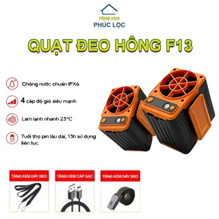 Quạt Mini Đeo Thắt Lưng F13 Hàng Loại 1 - Chạy Liên Tục 12h-48h Tích Hợp Sạc Dự Phòng 10000mAh